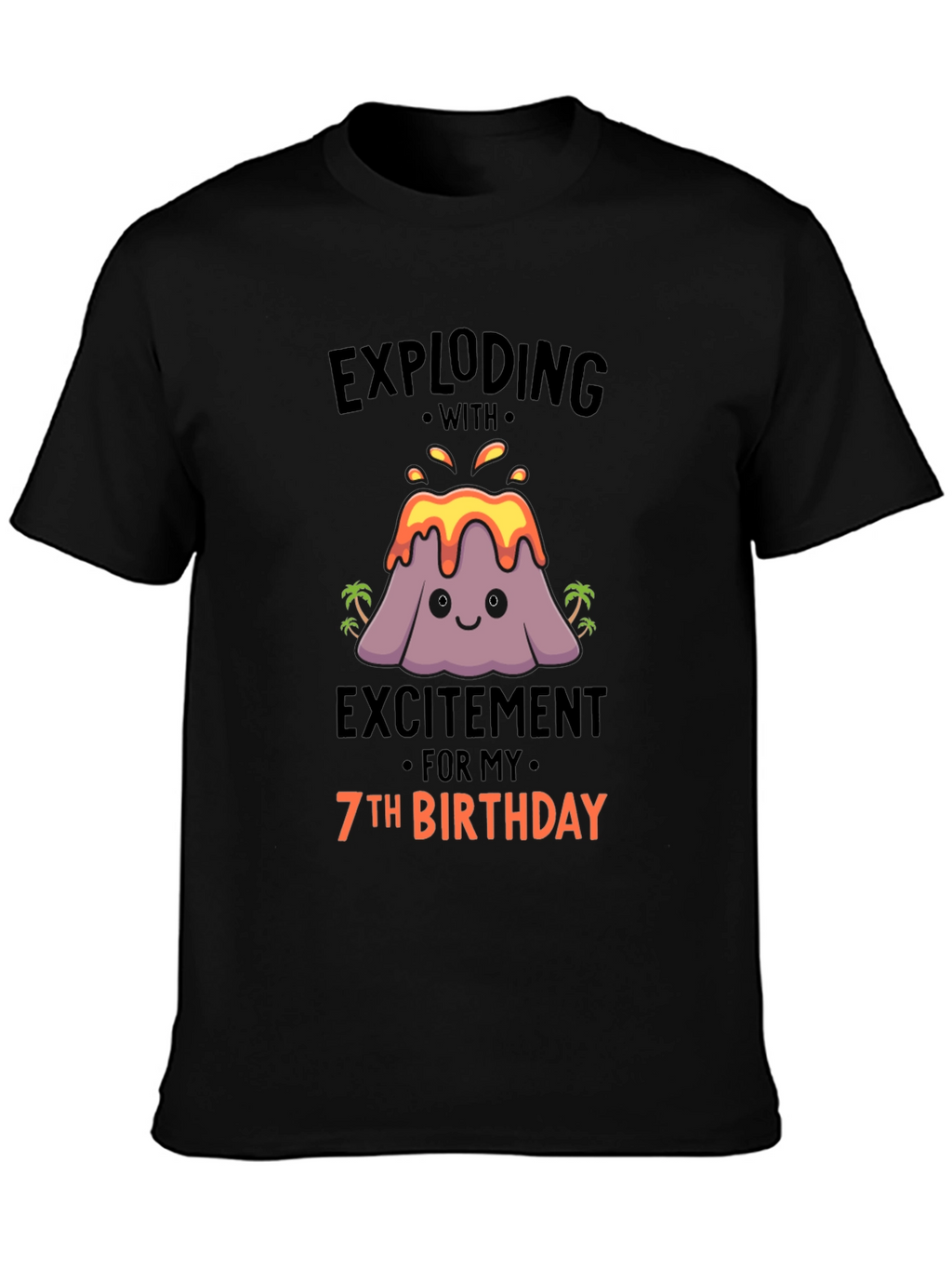 Exploding 7th Birthday Volcano T-Shirt