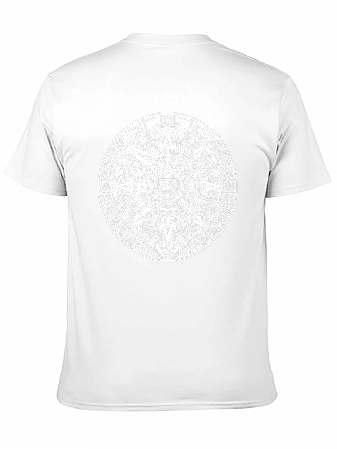 Aztec Calendar Graphic Print Black T-Shirt