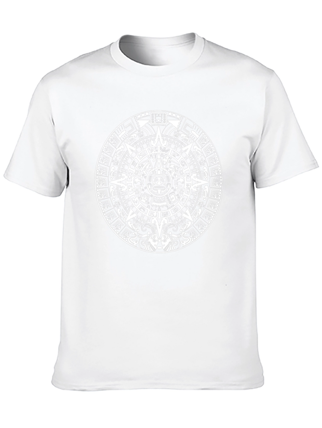 Aztec Calendar Graphic Print Black T-Shirt