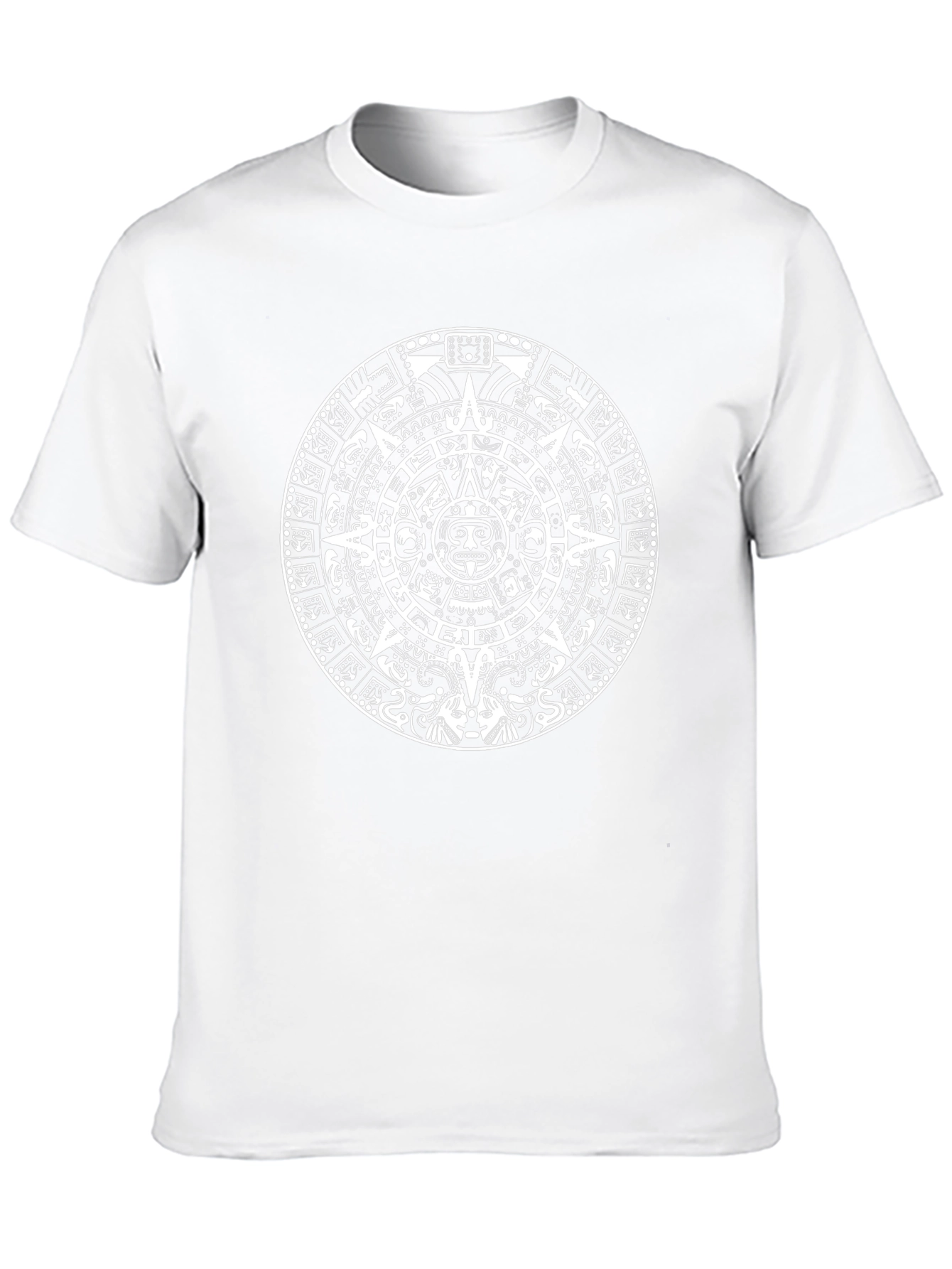 Aztec Calendar Graphic Print Black T-Shirt