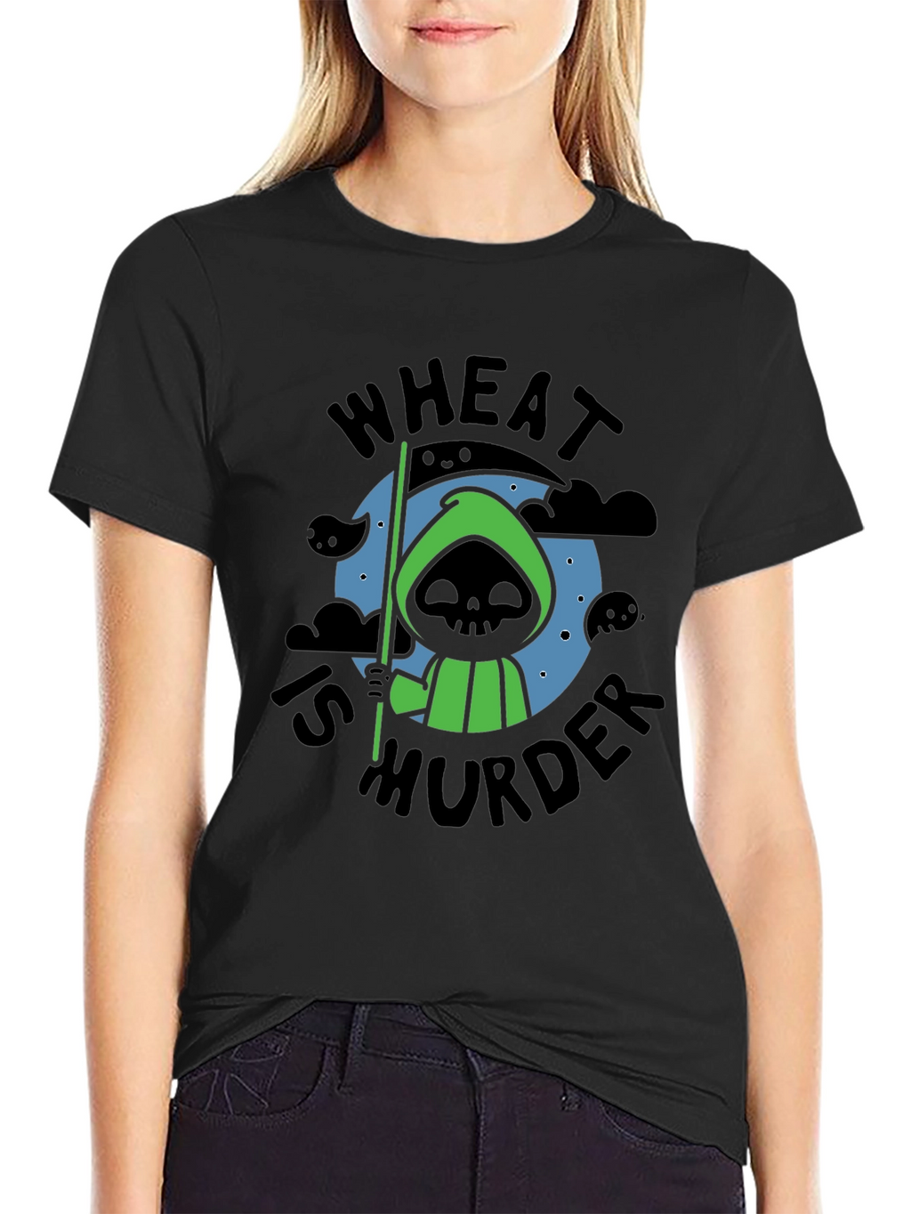 Wheat is Murder T-Shirt - Grim Reaper Design