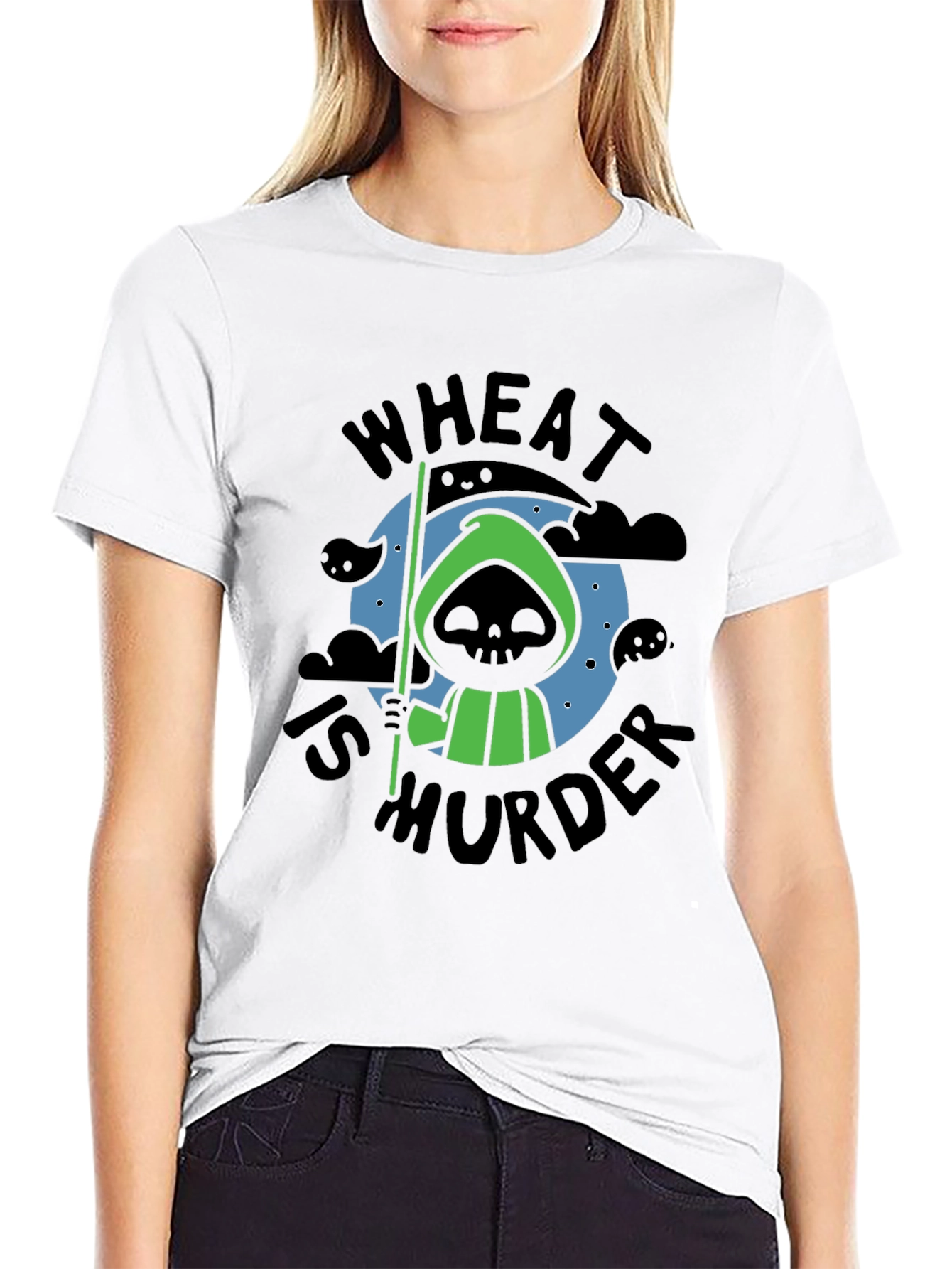 Wheat is Murder T-Shirt - Grim Reaper Design