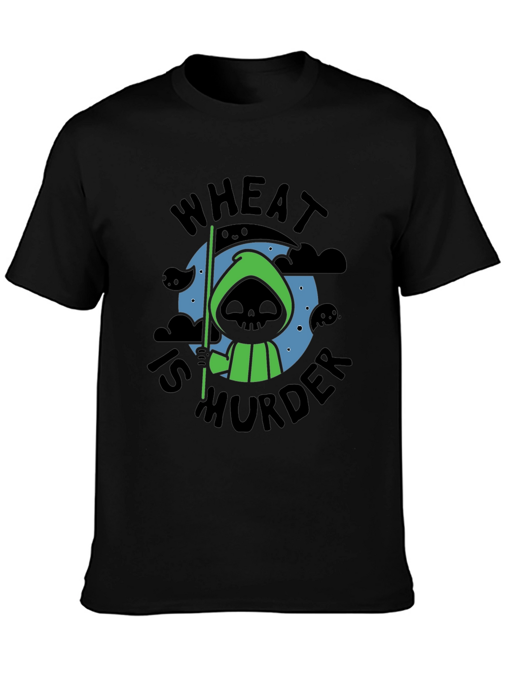 Wheat is Murder T-Shirt - Grim Reaper Design