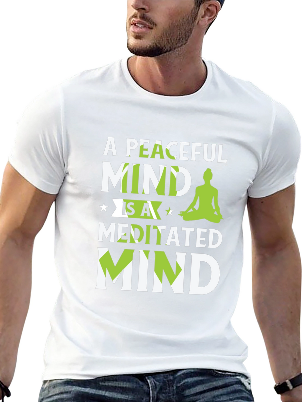 Peaceful Meditated Mind Black Graphic T-Shirt