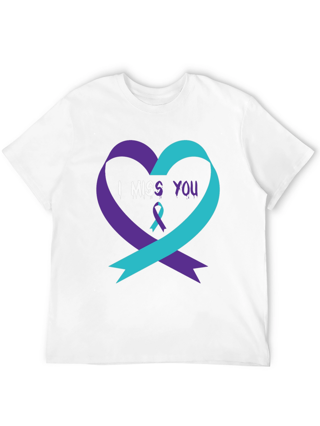 I Miss You Suicide Awareness Ribbon Heart T-Shirt