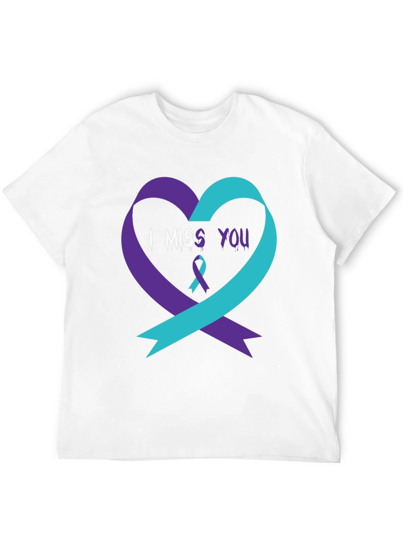 I Miss You Suicide Awareness Ribbon Heart T-Shirt
