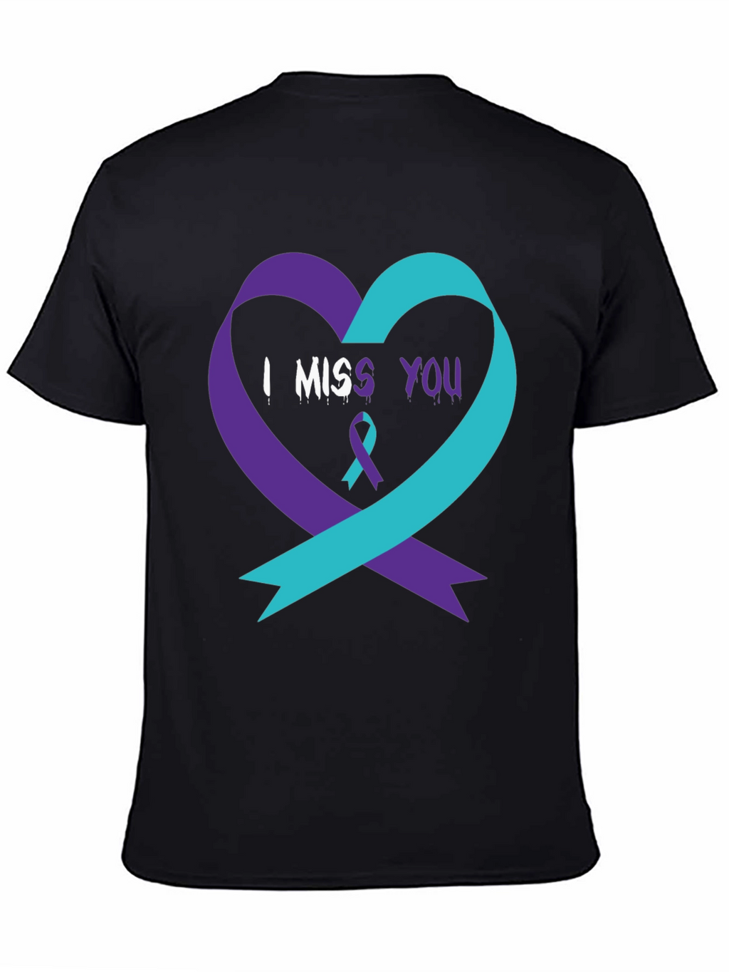 I Miss You Suicide Awareness Ribbon Heart T-Shirt