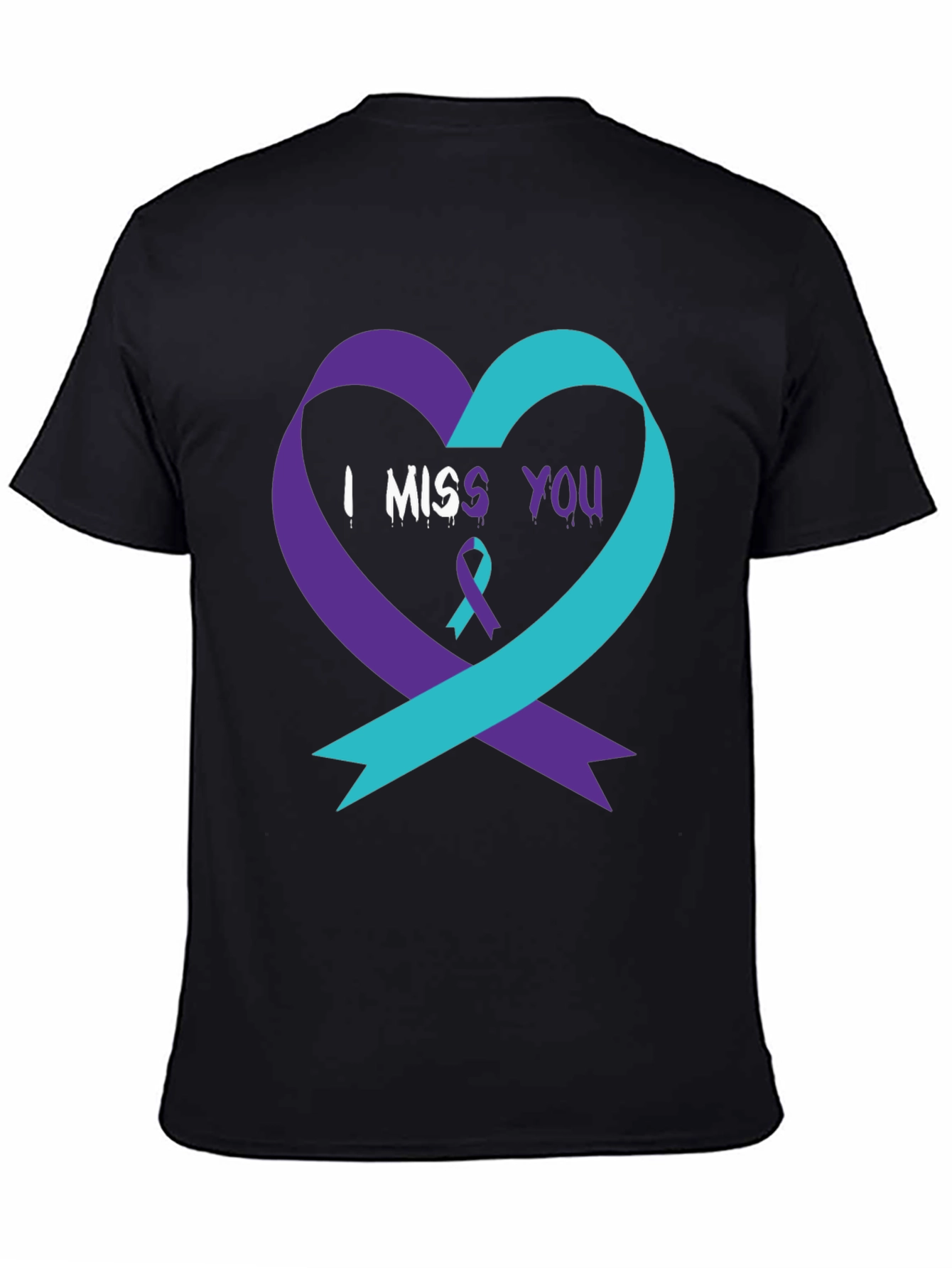 I Miss You Suicide Awareness Ribbon Heart T-Shirt