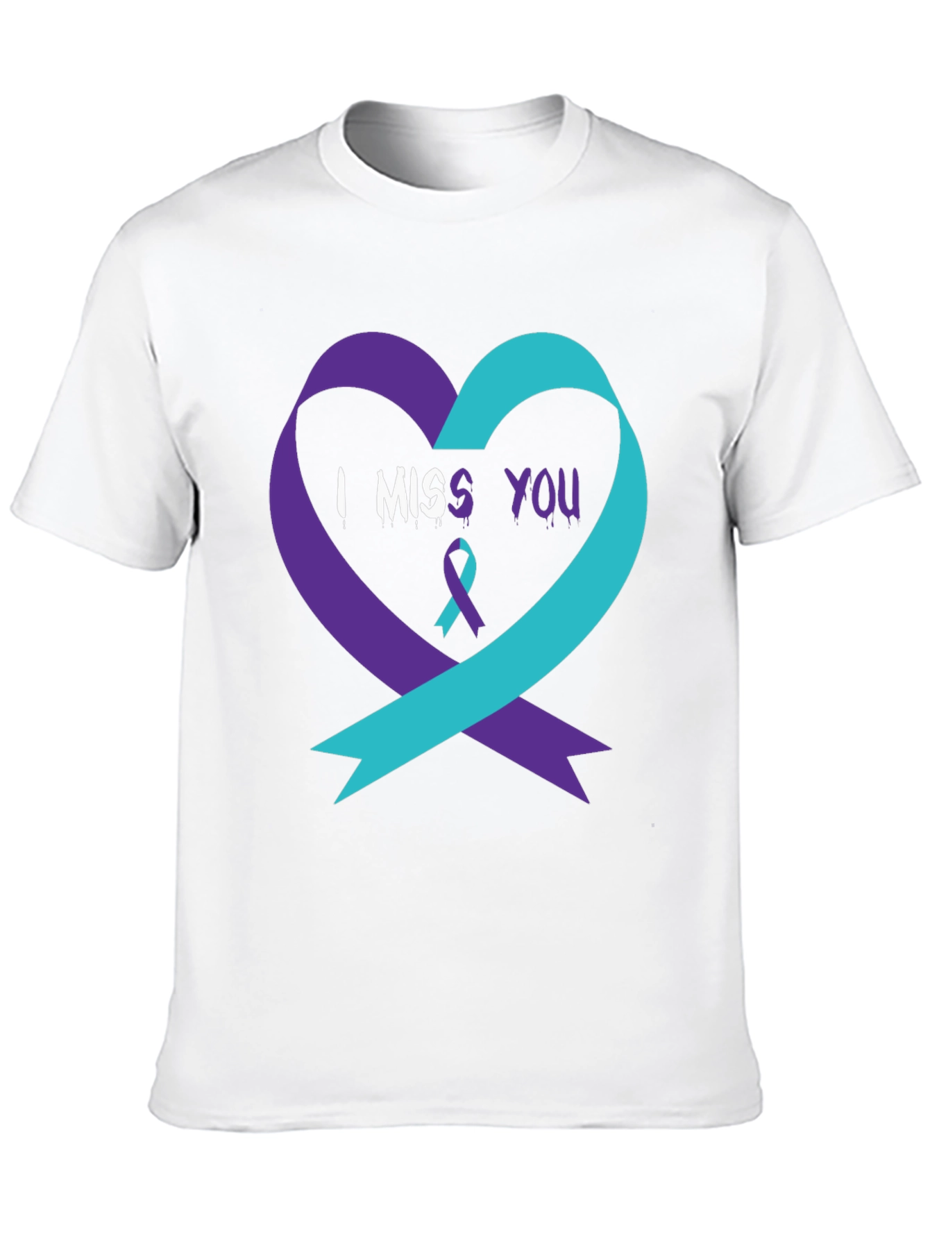 I Miss You Suicide Awareness Ribbon Heart T-Shirt