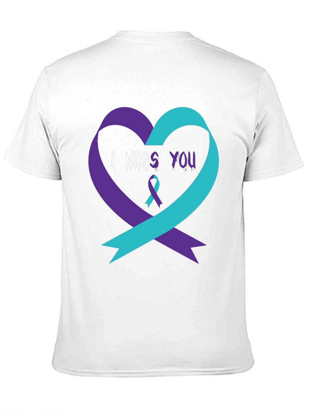 I Miss You Suicide Awareness Ribbon Heart T-Shirt