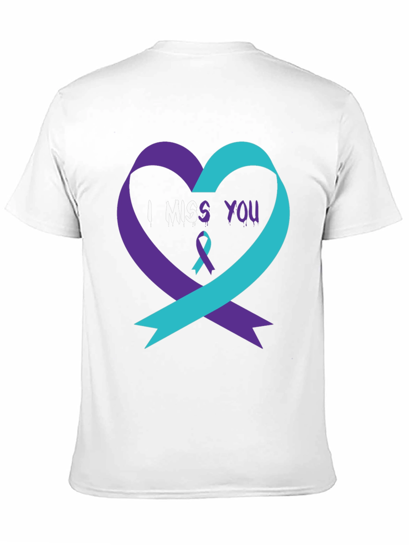 I Miss You Suicide Awareness Ribbon Heart T-Shirt