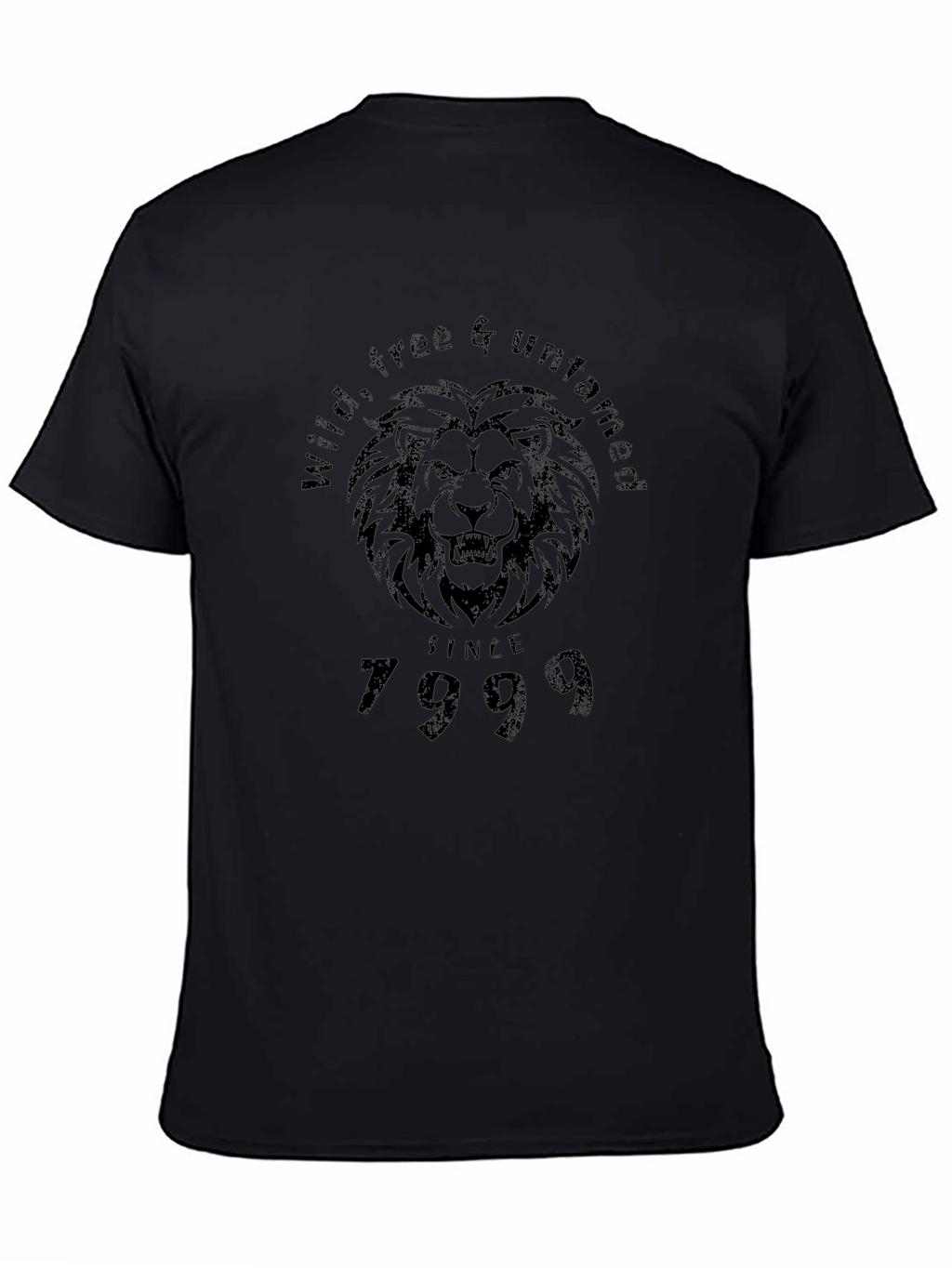 Wild Lion Graphic Tee - Black Cotton T-Shirt