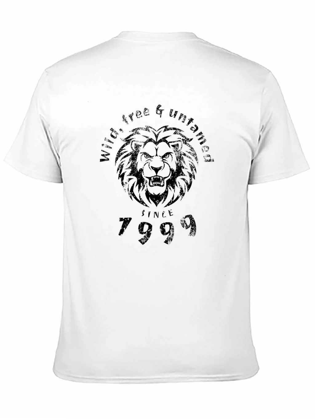 Wild Lion Graphic Tee - Black Cotton T-Shirt