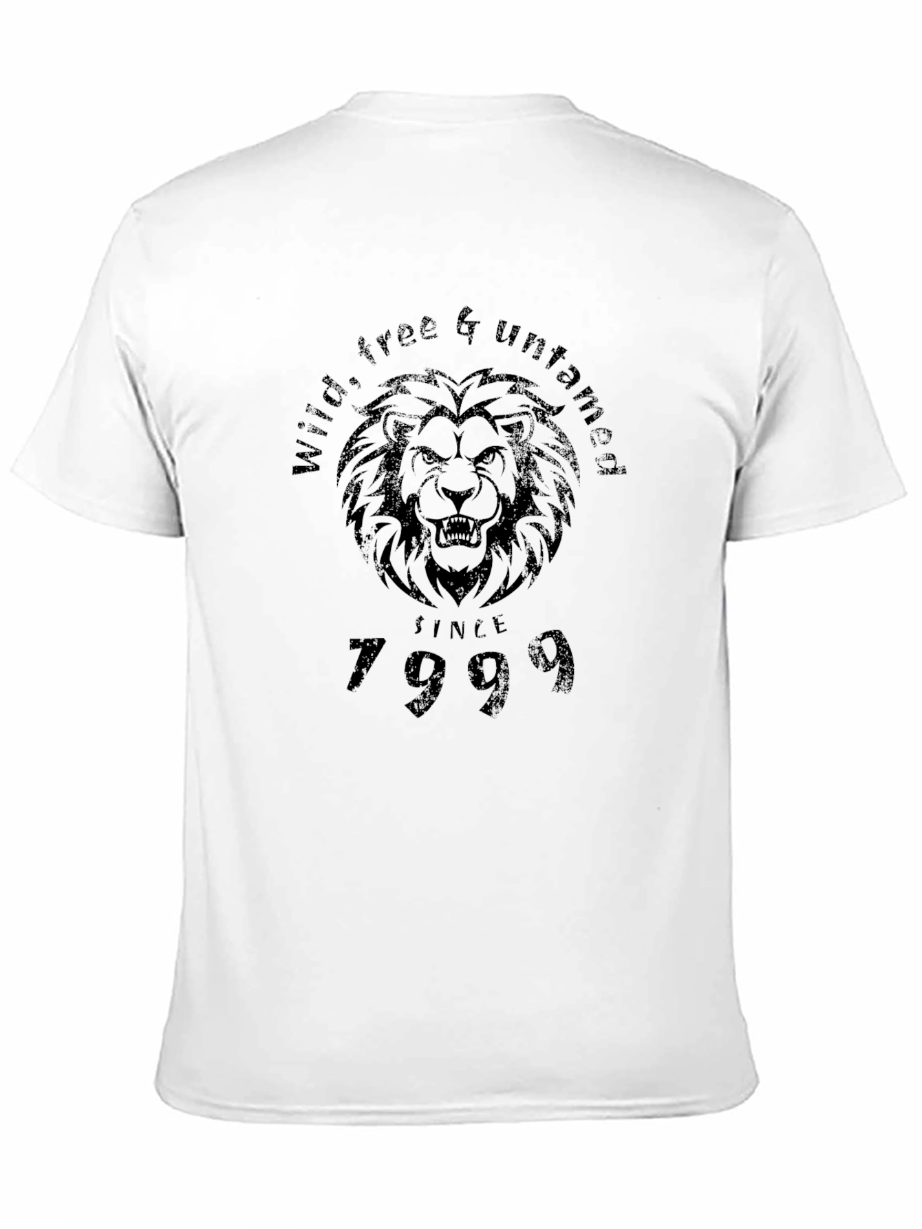 Wild Lion Graphic Tee - Black Cotton T-Shirt