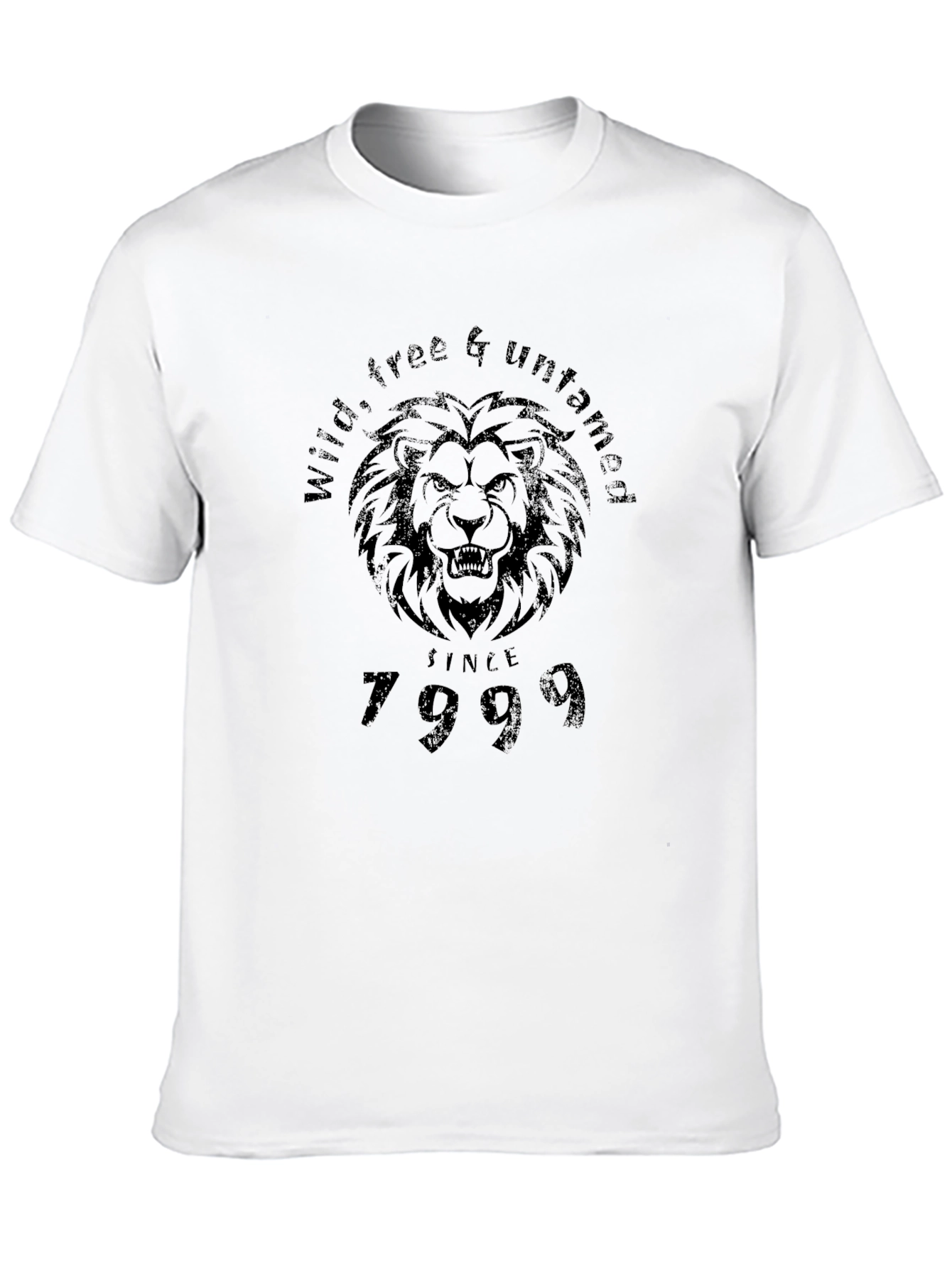 Wild Lion Graphic Tee - Black Cotton T-Shirt