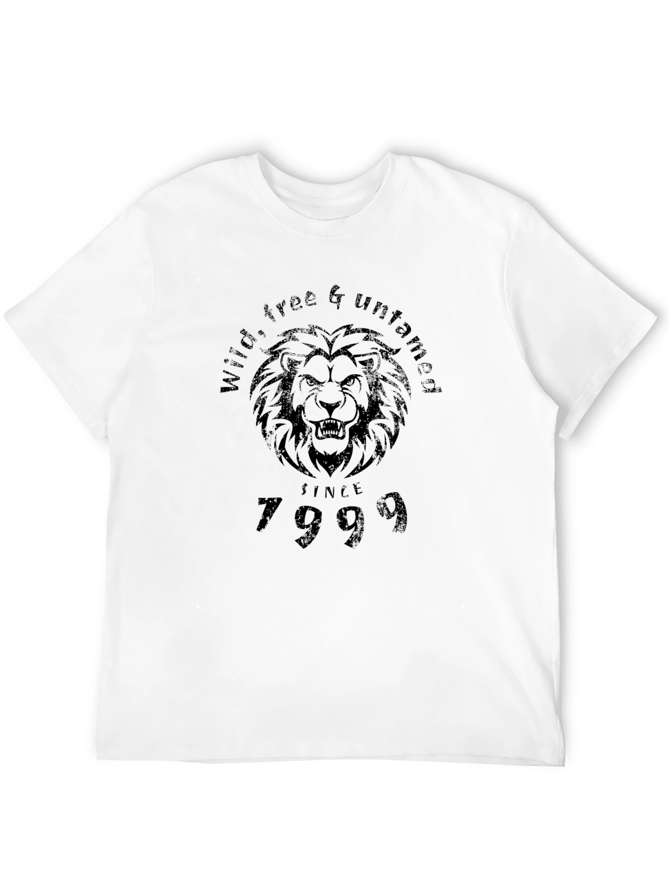 Wild Lion Graphic Tee - Black Cotton T-Shirt