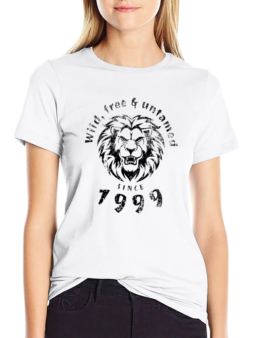 Wild Lion Graphic Tee - Black Cotton T-Shirt