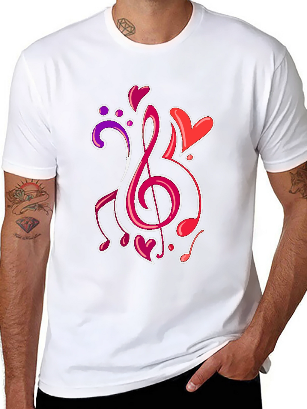 Musical Heartbeat T-Shirt - Stylish Music Lover Tee