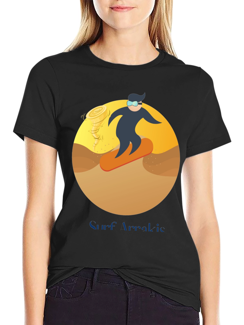 Surf Arrakis T-Shirt: Dune Sand Surfer Design