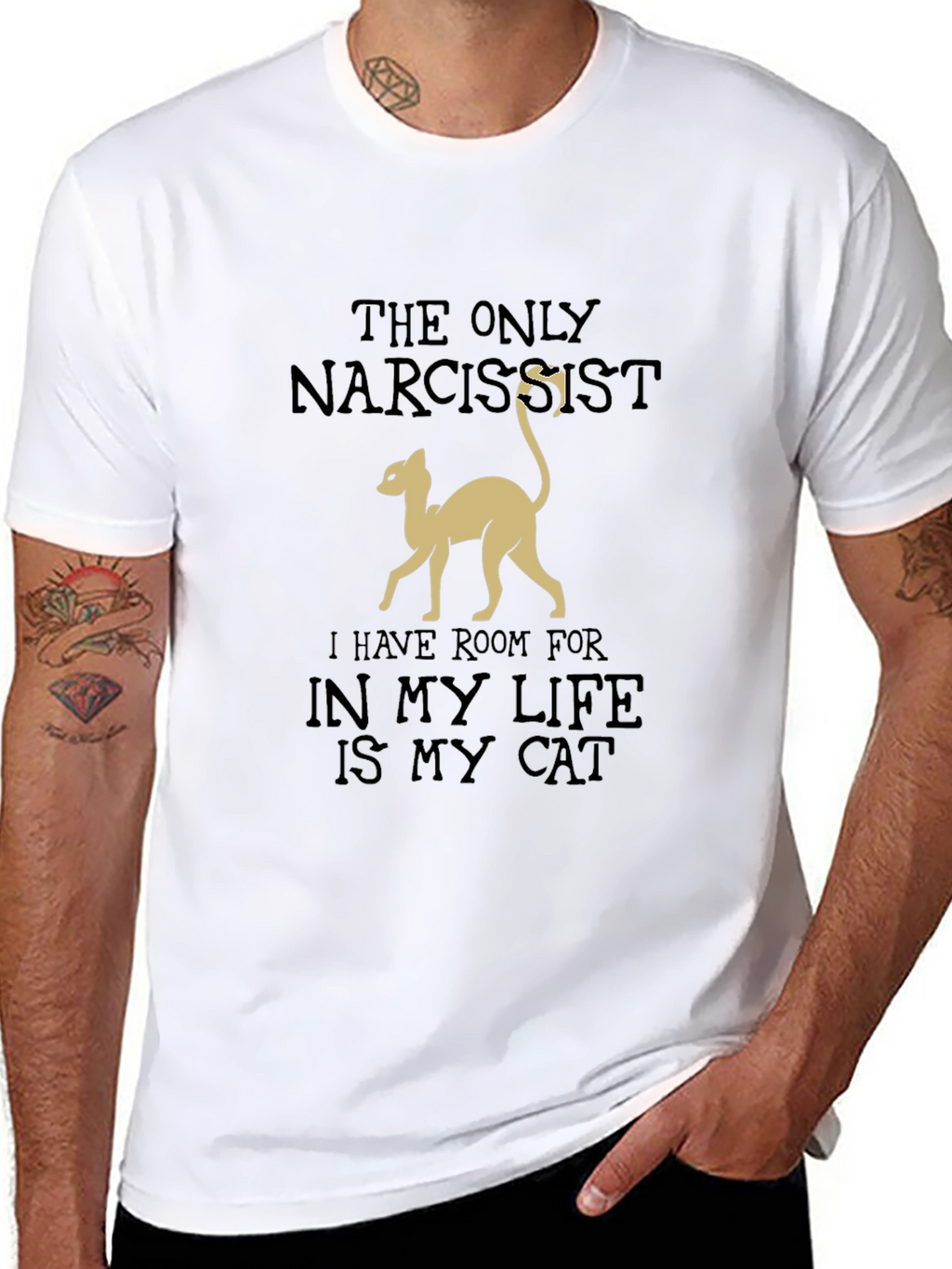 The Only Narcissist Cat T-Shirt - Black