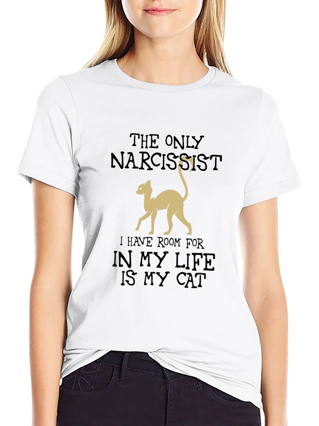 The Only Narcissist Cat T-Shirt - Black