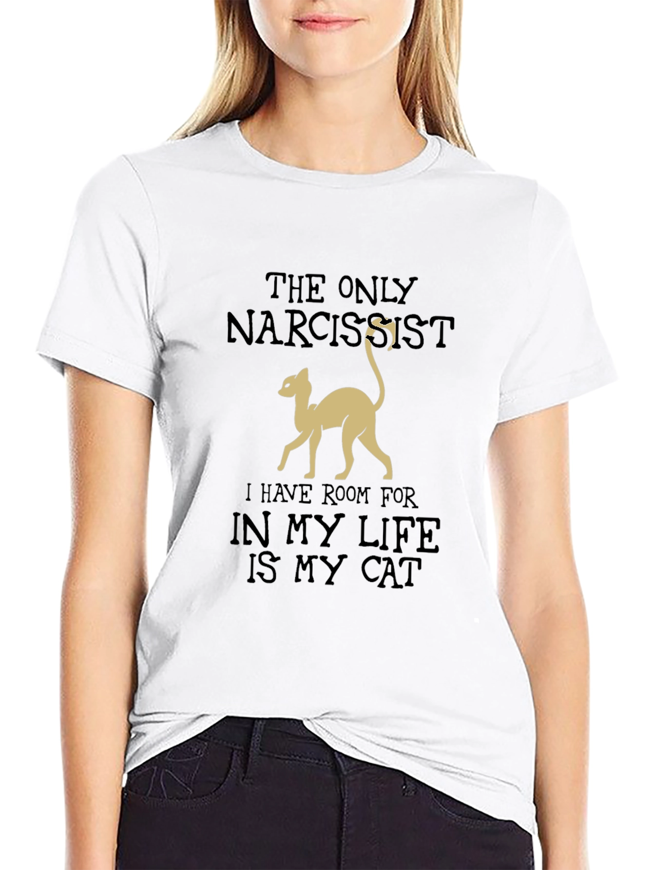 The Only Narcissist Cat T-Shirt - Black