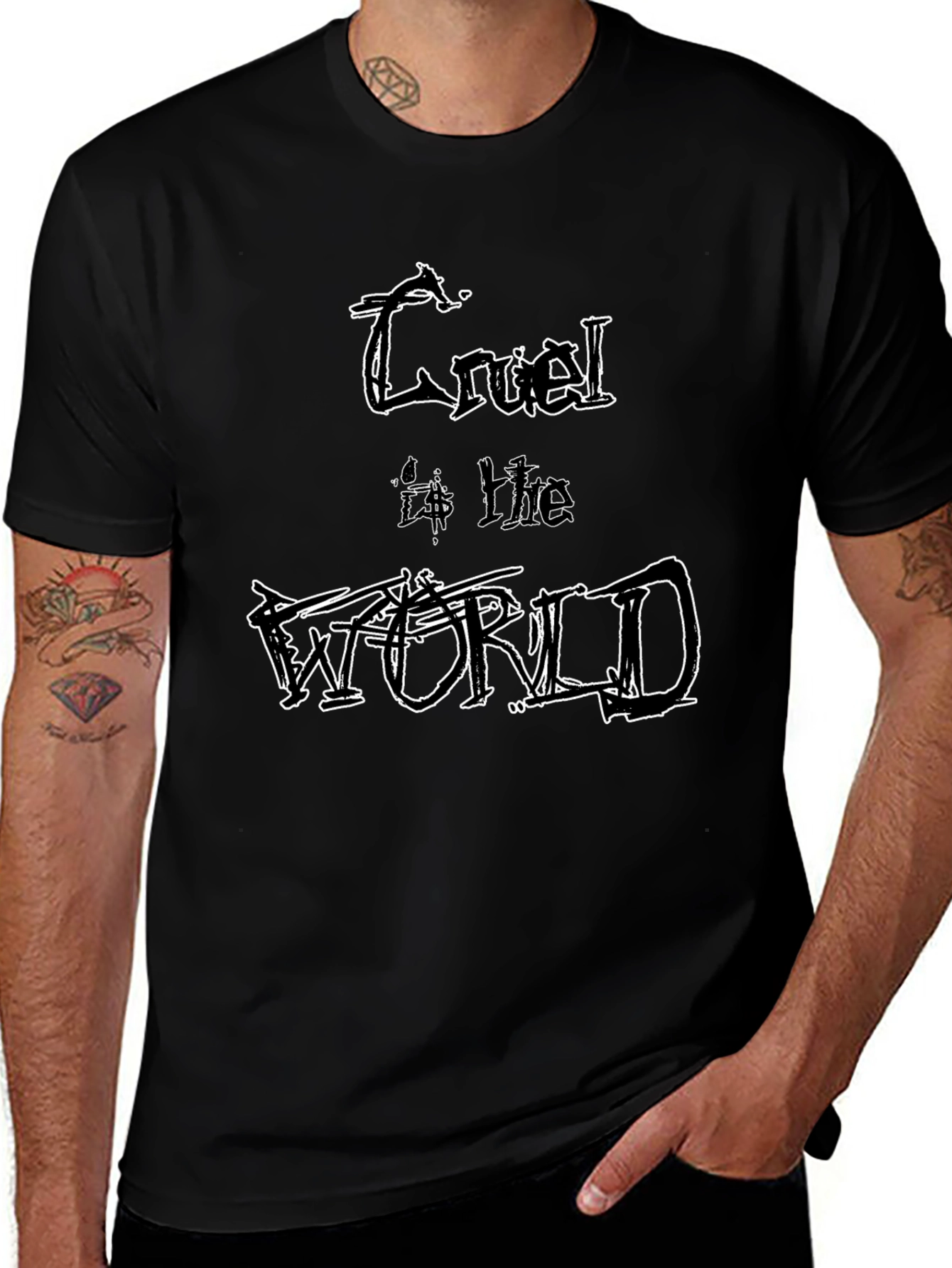 Cruel World Graphic Tee - Edgy Style