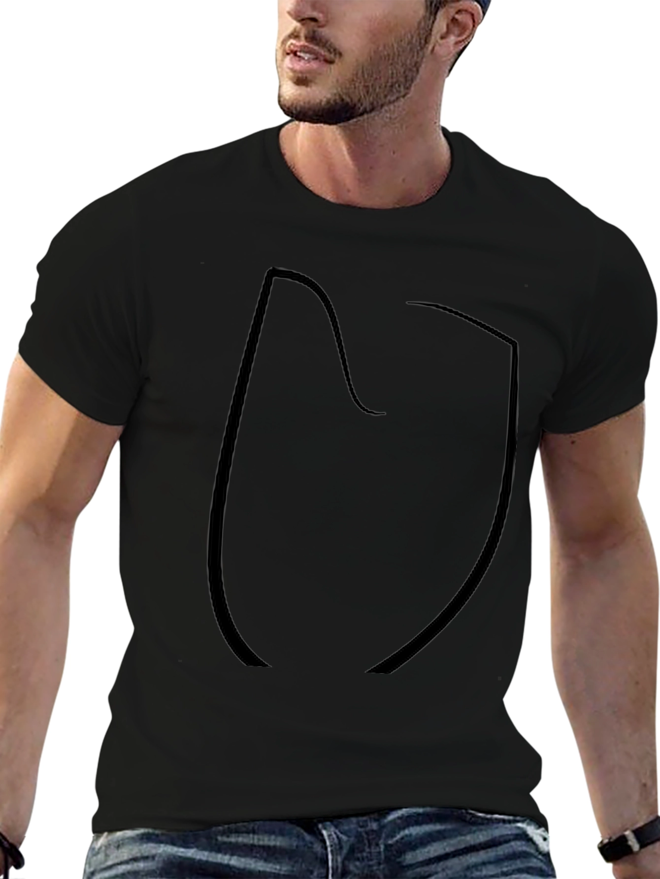 Mens Black Short Sleeve Graphic T-Shirt