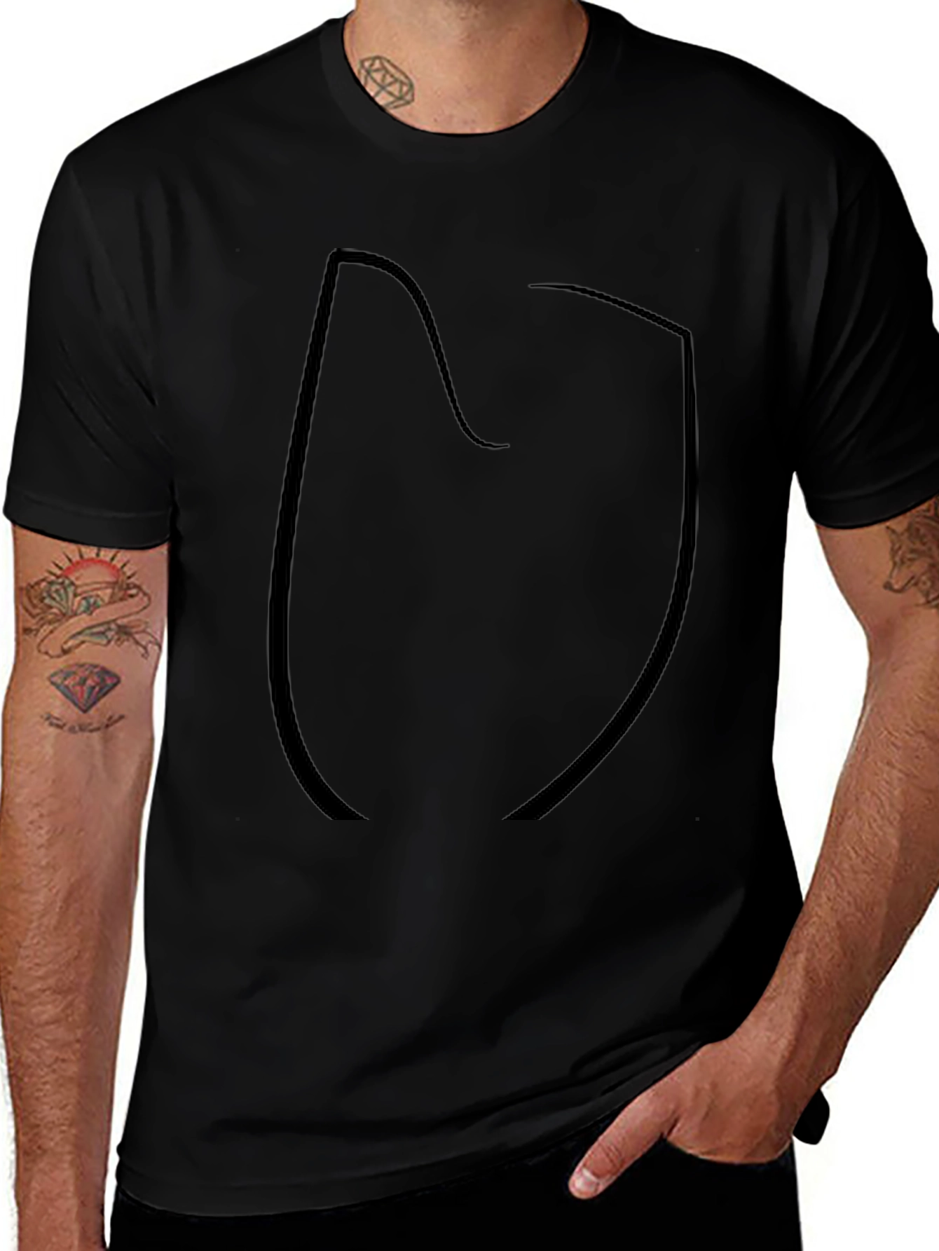 Mens Black Short Sleeve Graphic T-Shirt