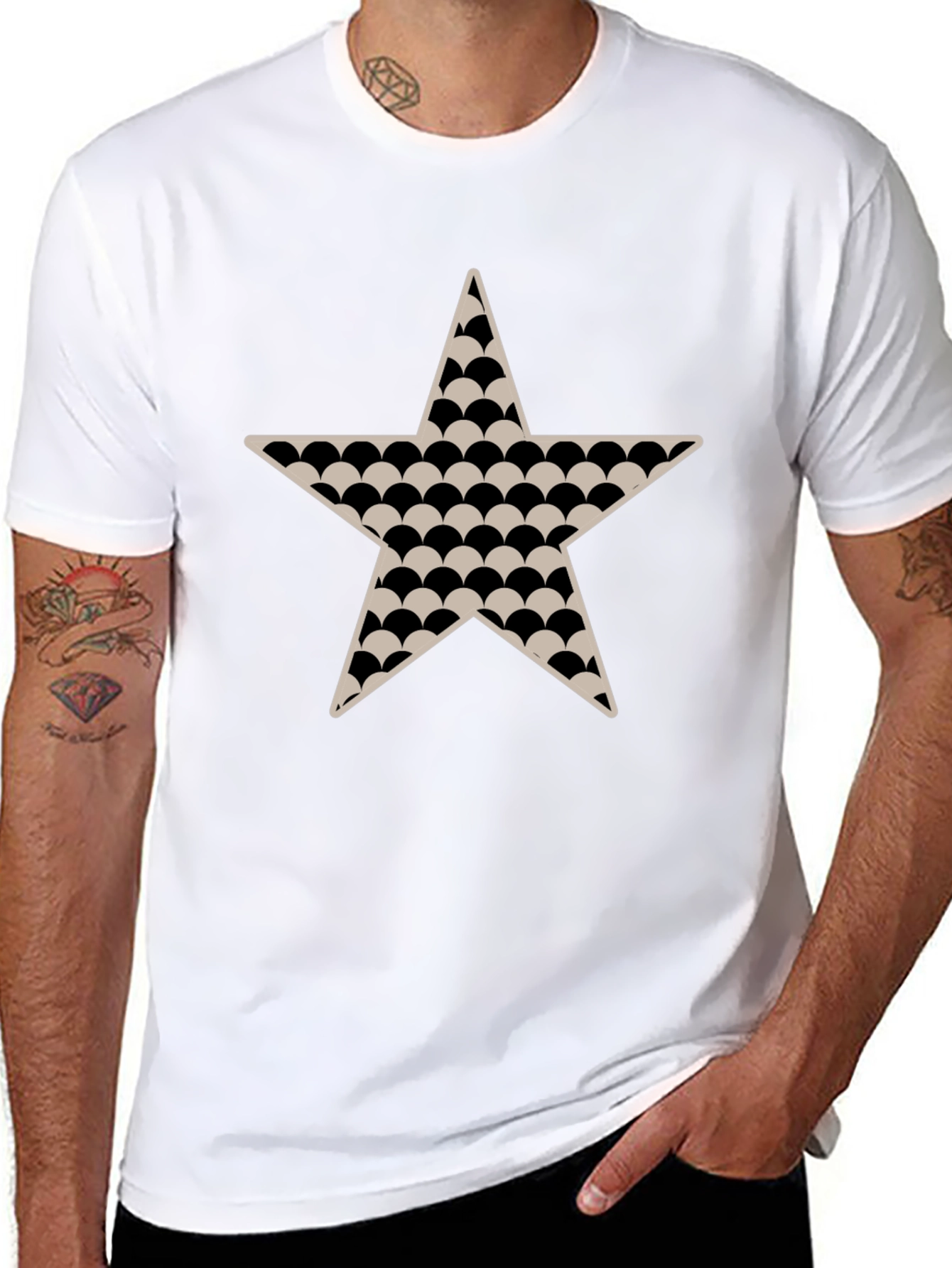 Black Star Patterned T-Shirt