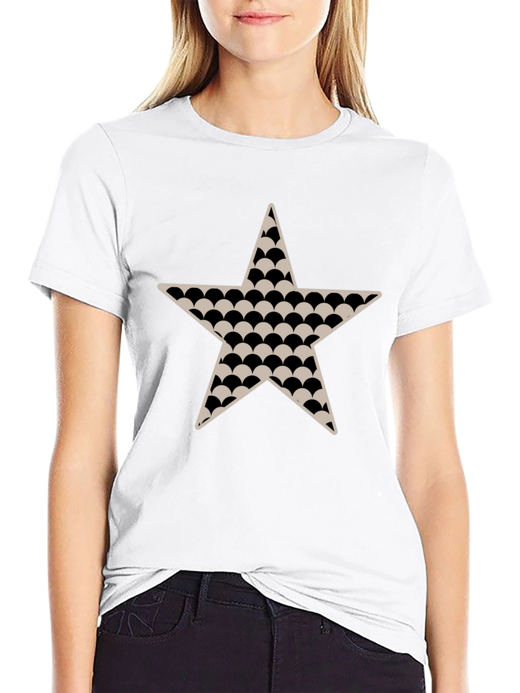 Black Star Patterned T-Shirt