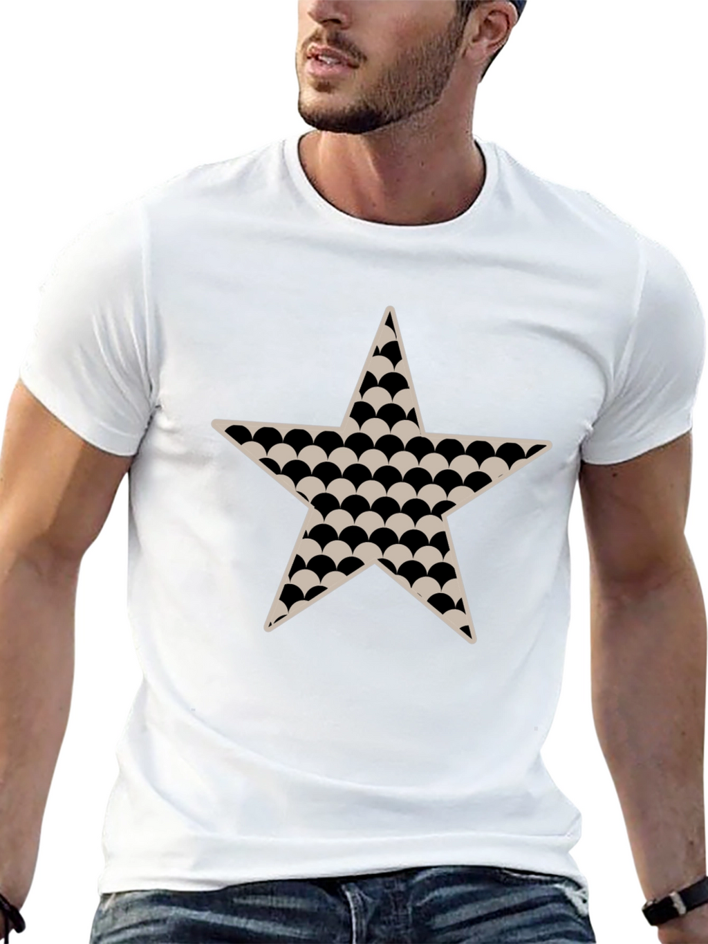 Black Star Patterned T-Shirt