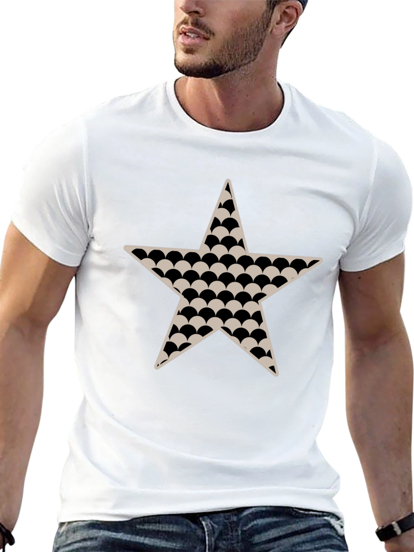 Black Star Patterned T-Shirt