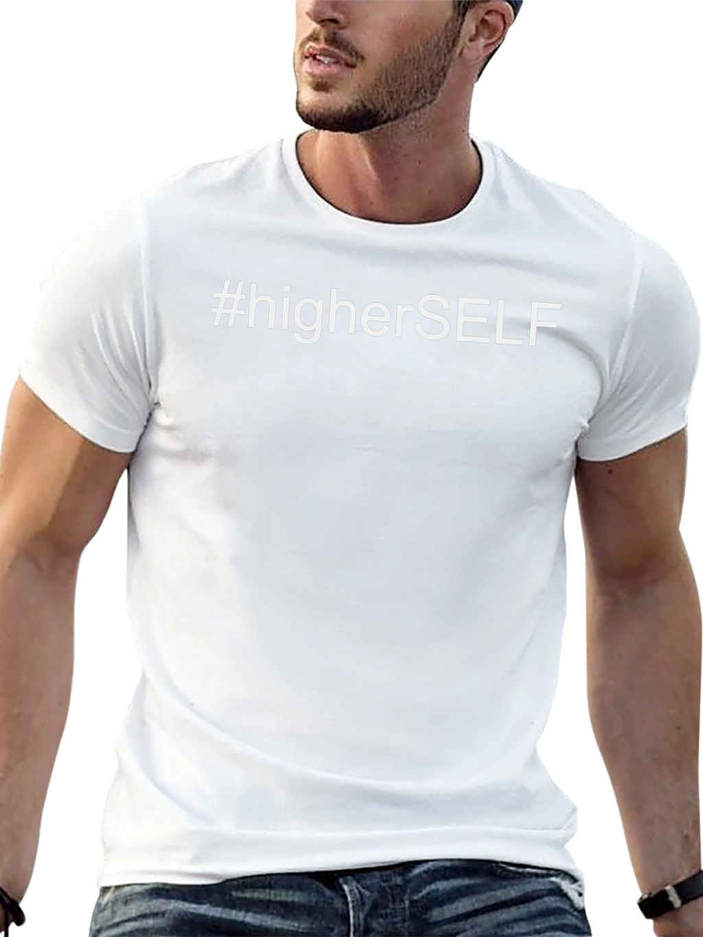 #higherSELF Black Graphic Tee - Motivational Style