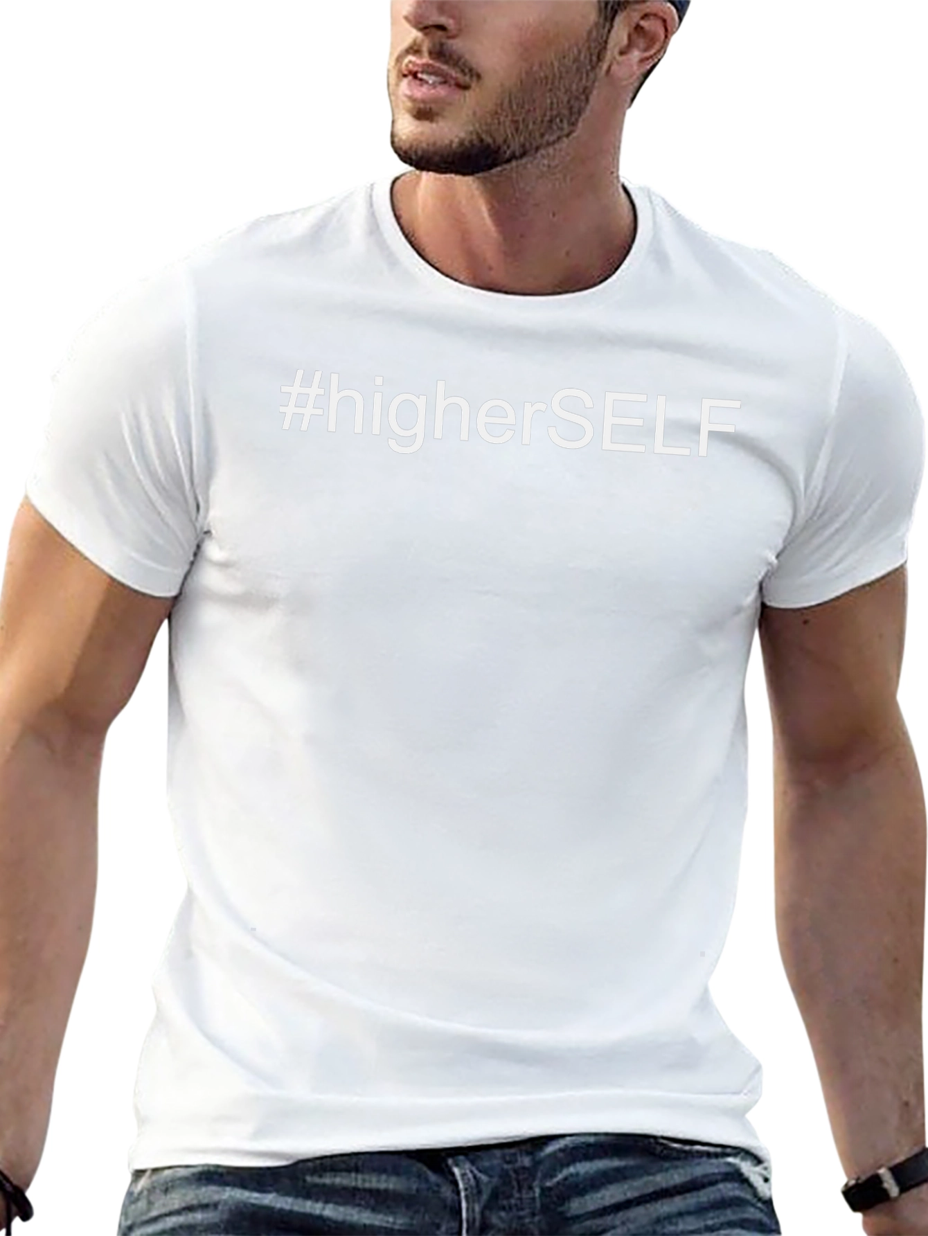 #higherSELF Black Graphic Tee - Motivational Style