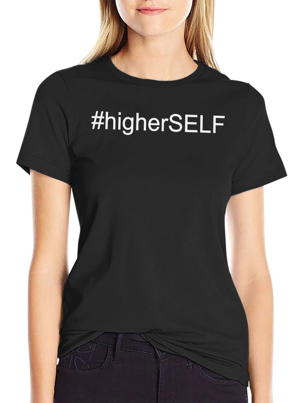 #higherSELF Black Graphic Tee - Motivational Style