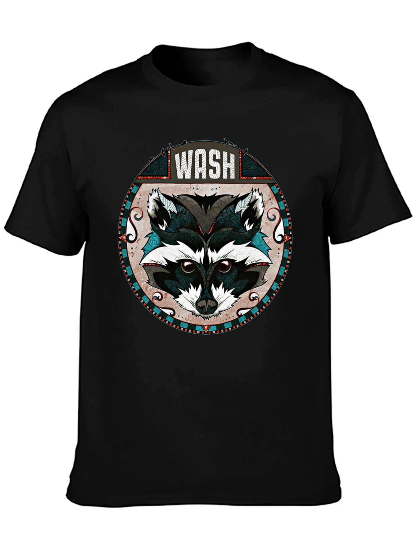 WASH Raccoon Graphic Tee - Cool Animal Design