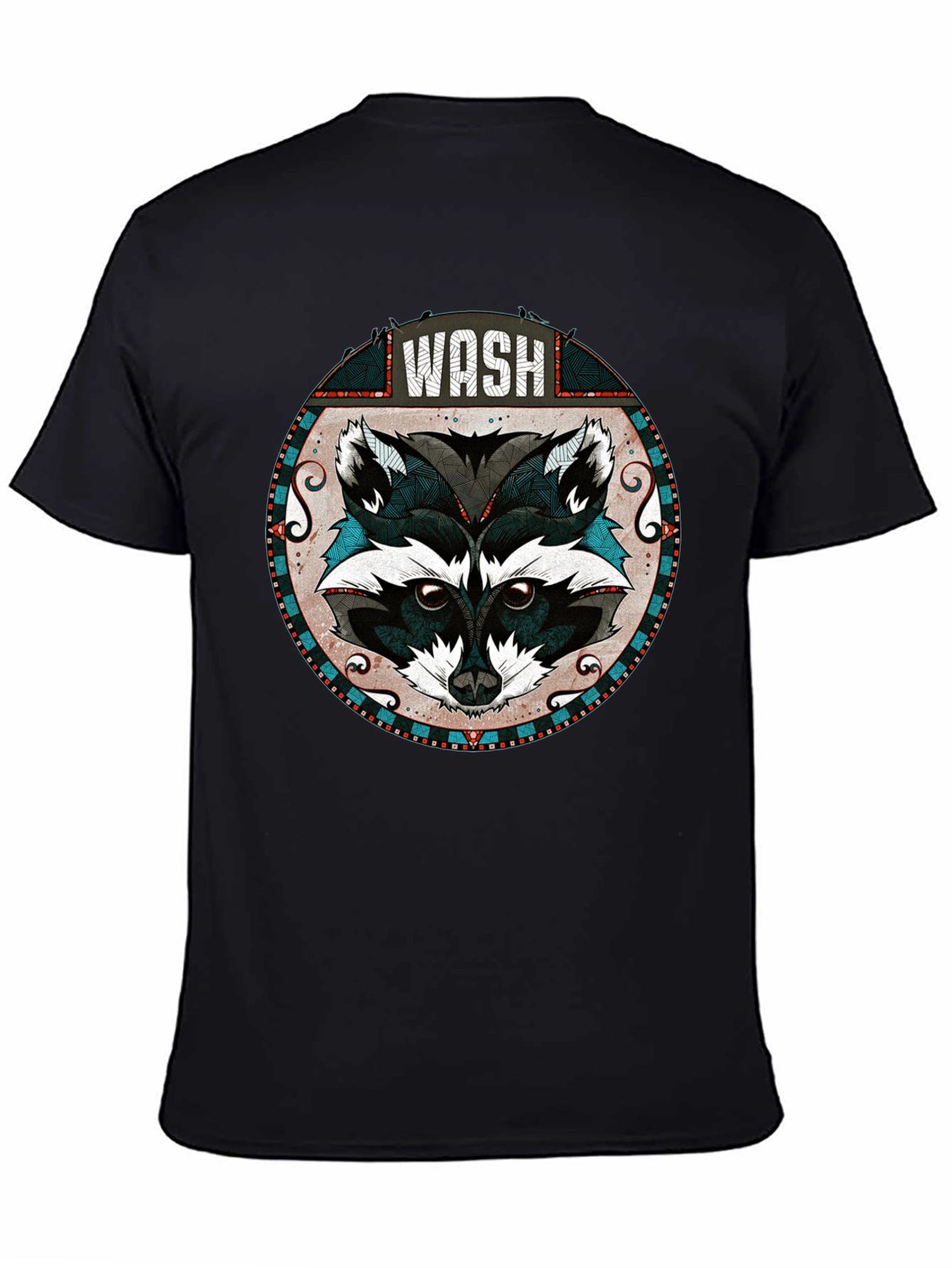 WASH Raccoon Graphic Tee - Cool Animal Design