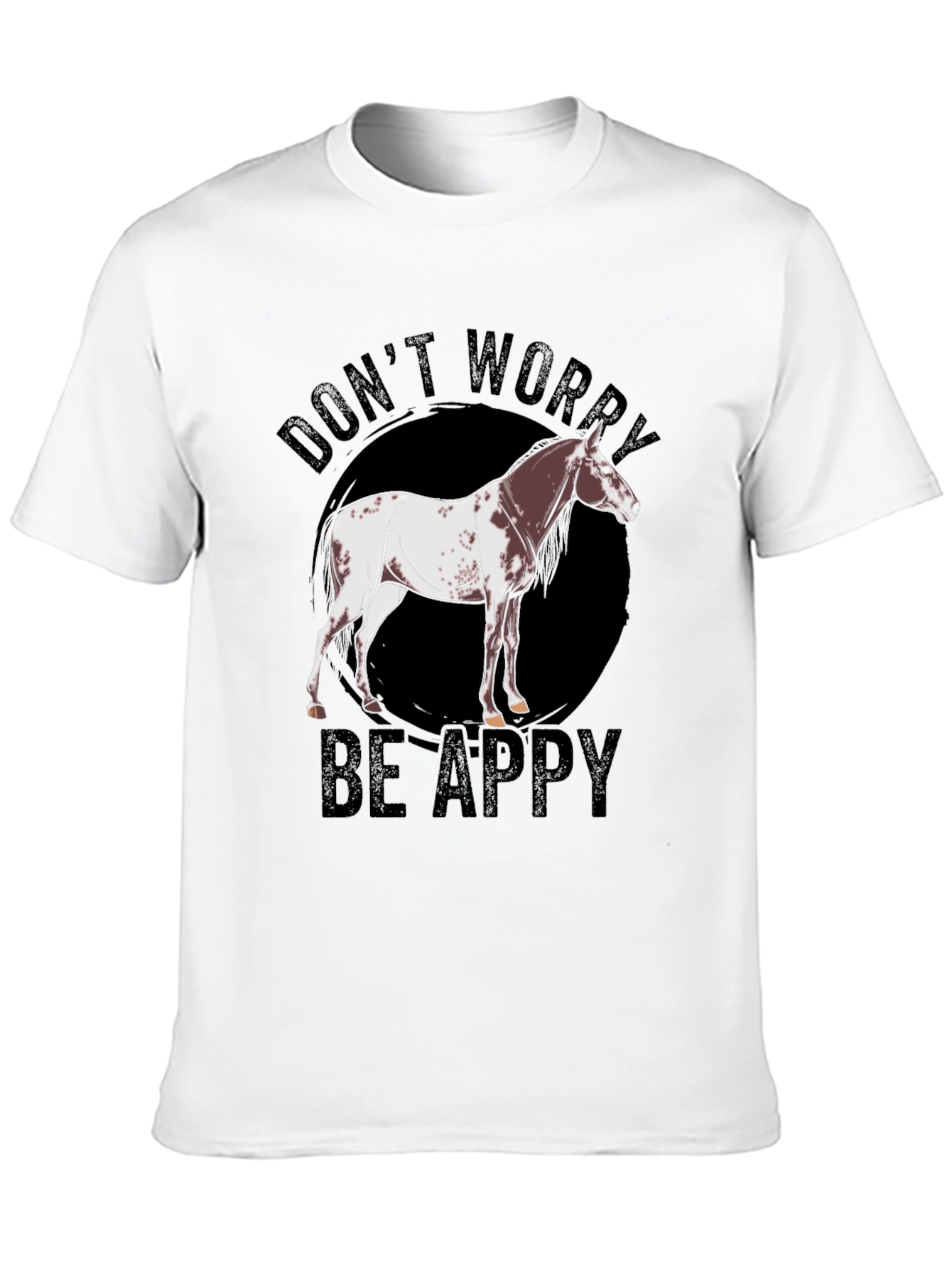 Dont Worry Be Appy Horse Graphic T-Shirt