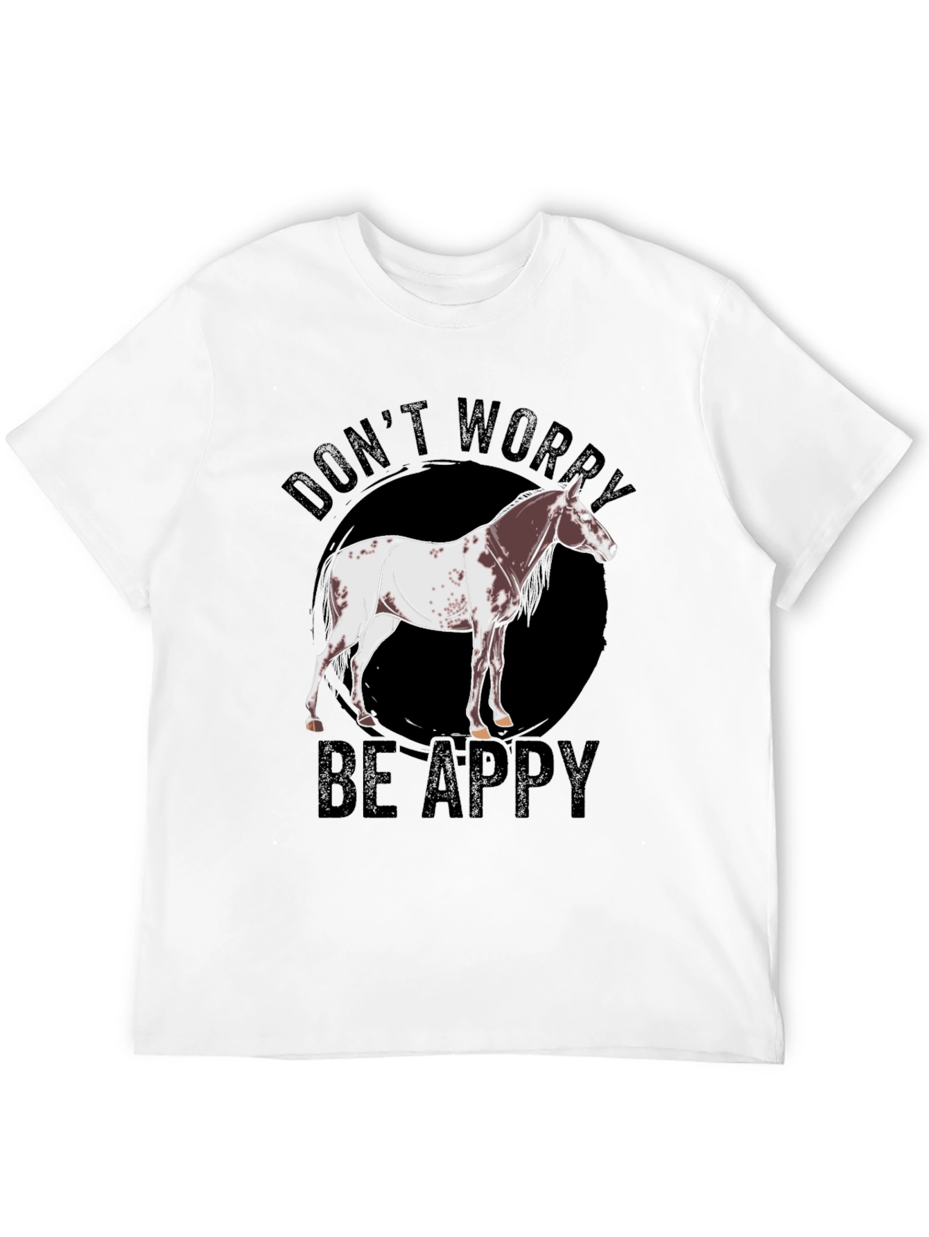 Dont Worry Be Appy Horse Graphic T-Shirt