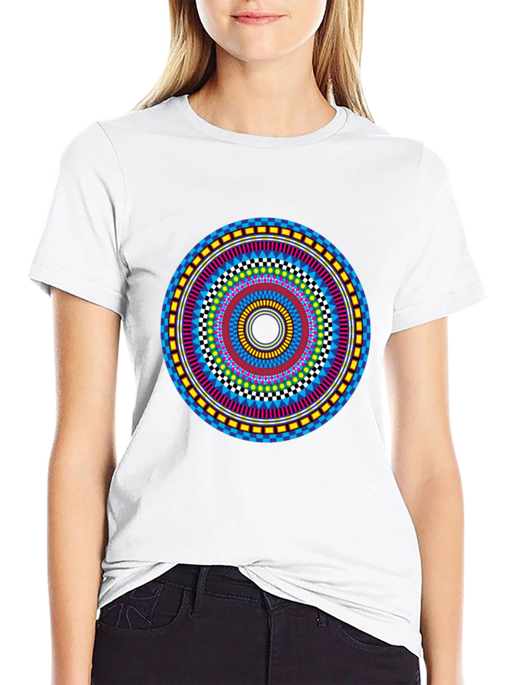 Vibrant Mandala Graphic Tee - Stylish Circular Design