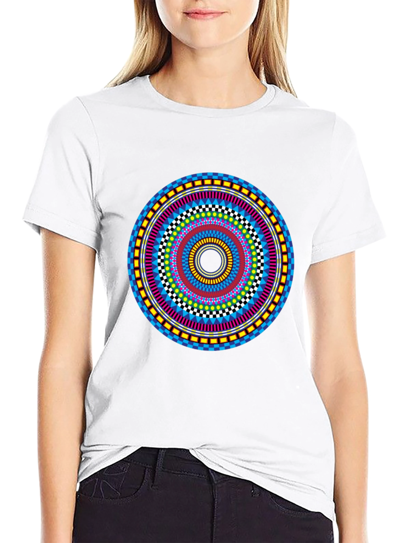 Vibrant Mandala Graphic Tee - Stylish Circular Design