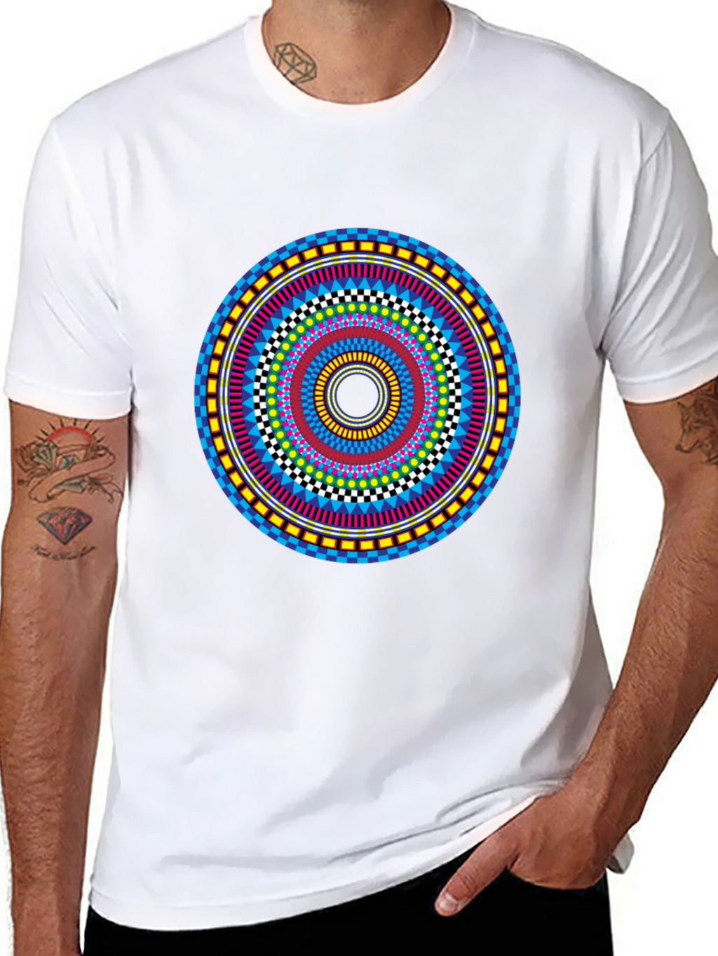 Vibrant Mandala Graphic Tee - Stylish Circular Design