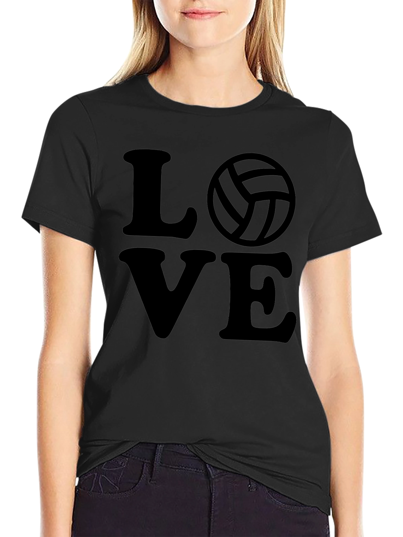 Volleyball Love Black T-Shirt
