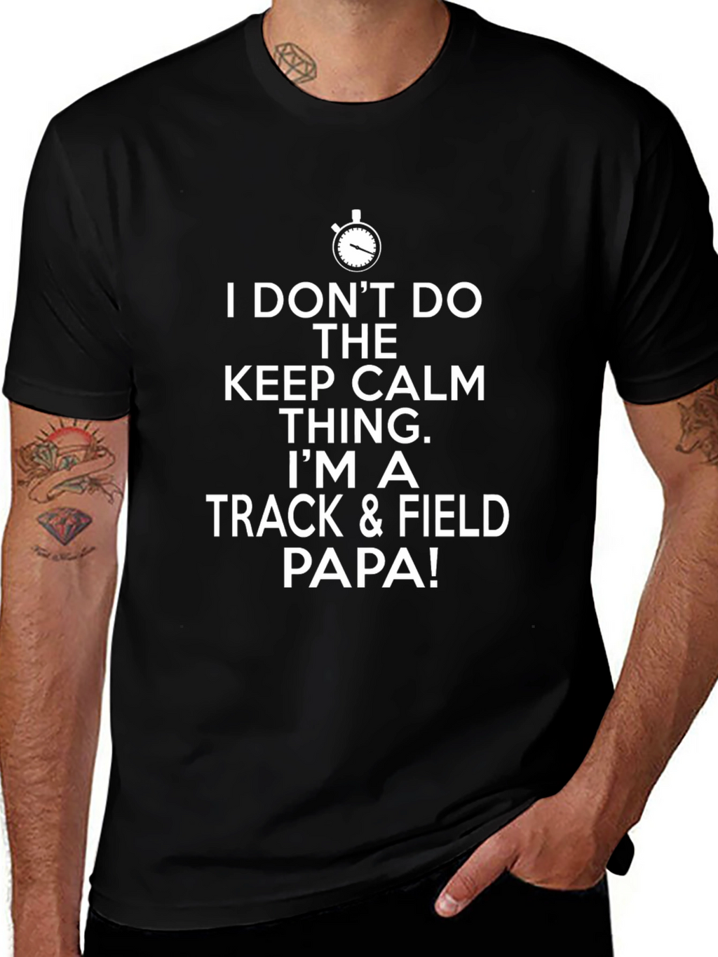 Track & Field Papa T-Shirt - Keep Calm Alternative