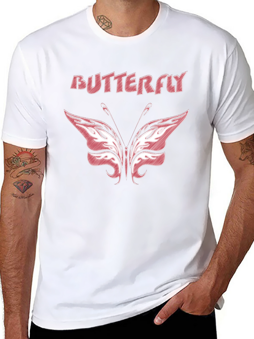 Butterfly Graphic Tee - Stylish Black T-Shirt