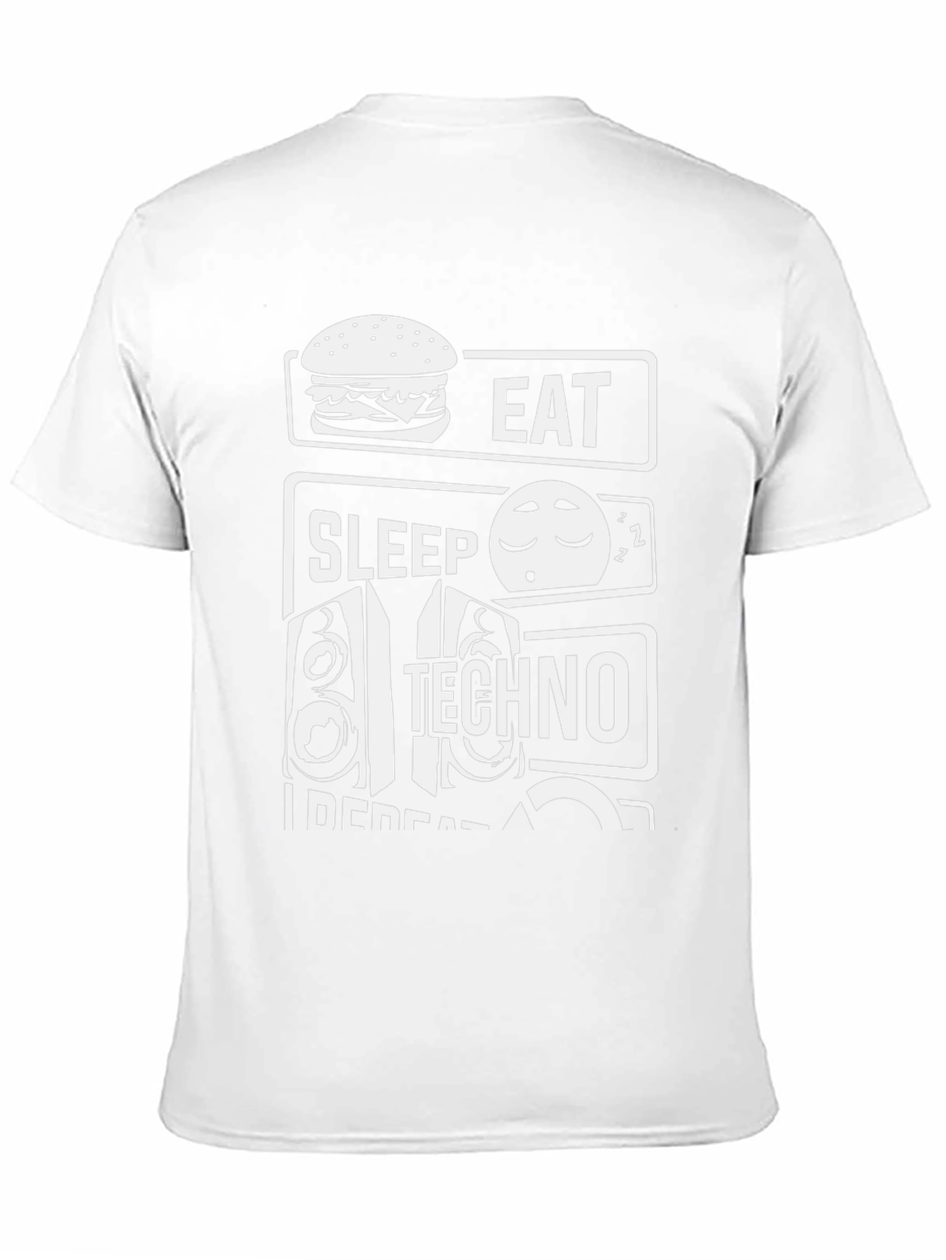 Eat Sleep Techno Repeat Black Graphic Tee