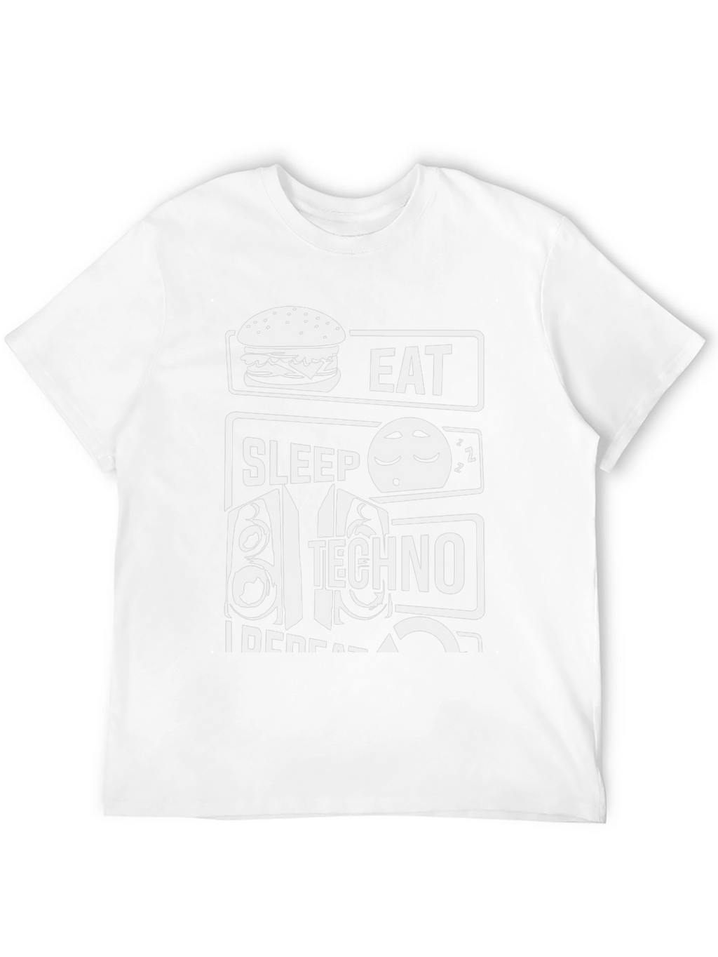 Eat Sleep Techno Repeat Black Graphic Tee