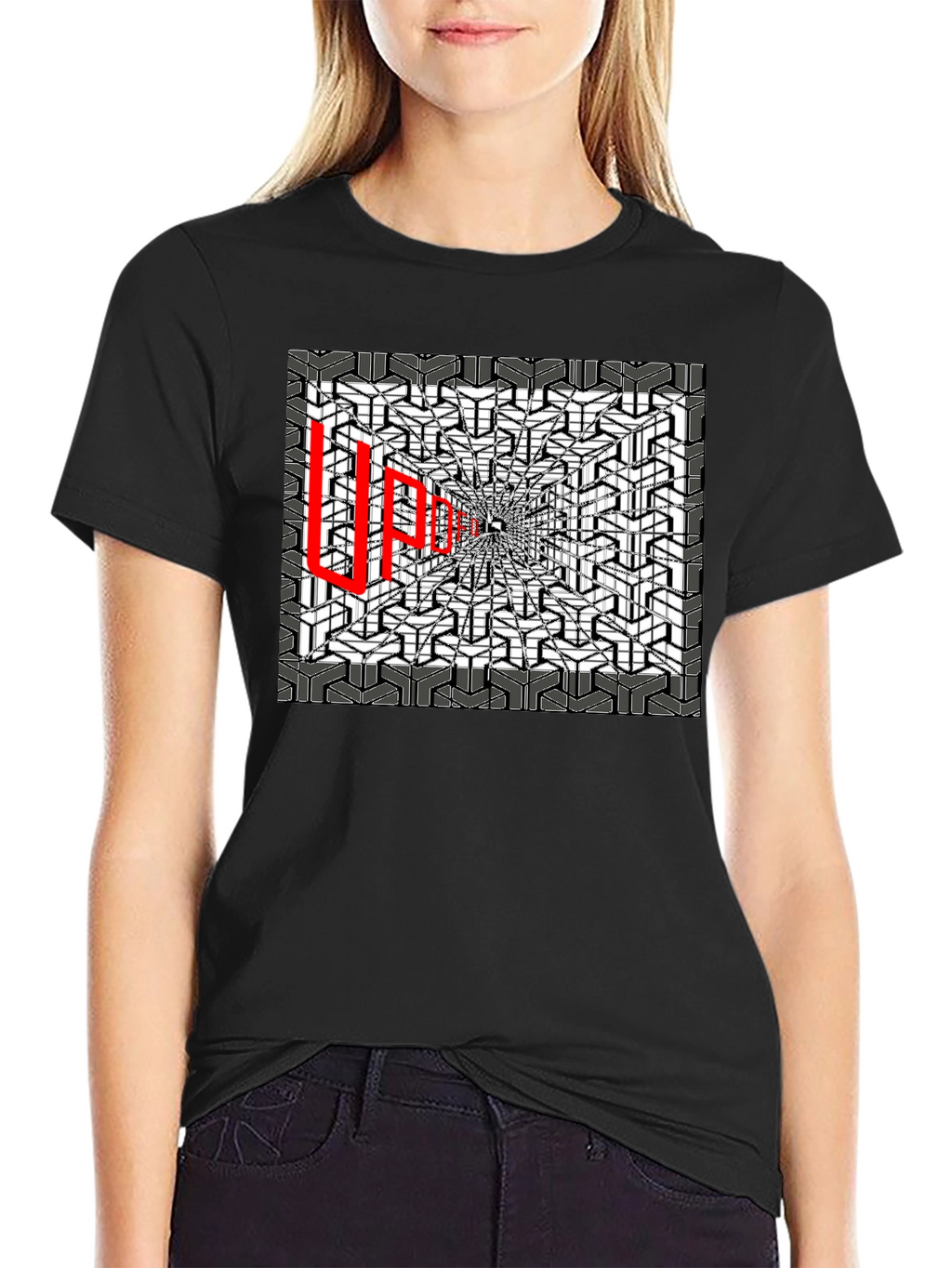 Optical Illusion Graphic Tee - Abstract Design