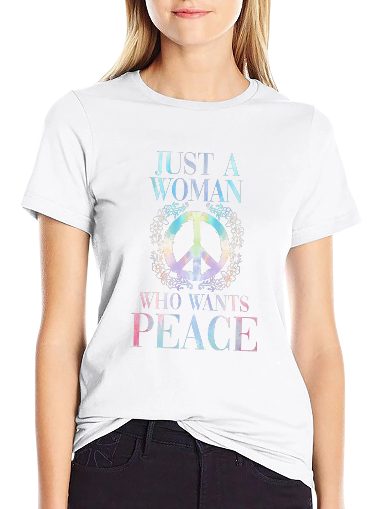 Peace Sign Womens T-Shirt - Hippie Style